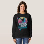 Sweatshirt Husky Sibérien Rétro (Devant entier)