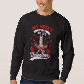 Sweatshirt Husky Valentine's Day Siberian Husky (Devant)
