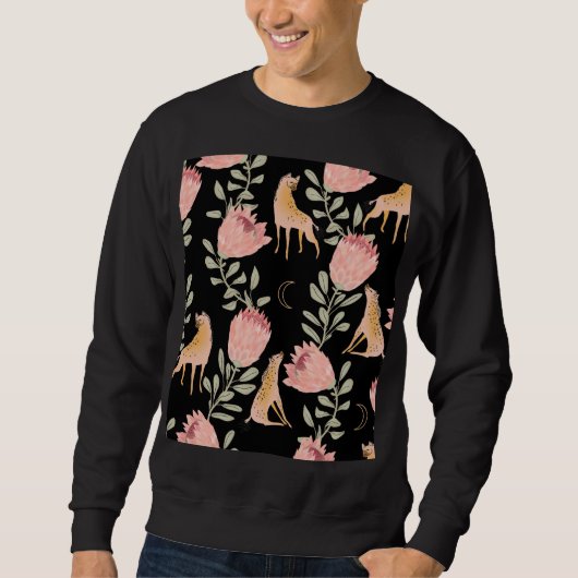 Sweatshirt Hyena & Protea : Motif Vintage foncé (Devant)