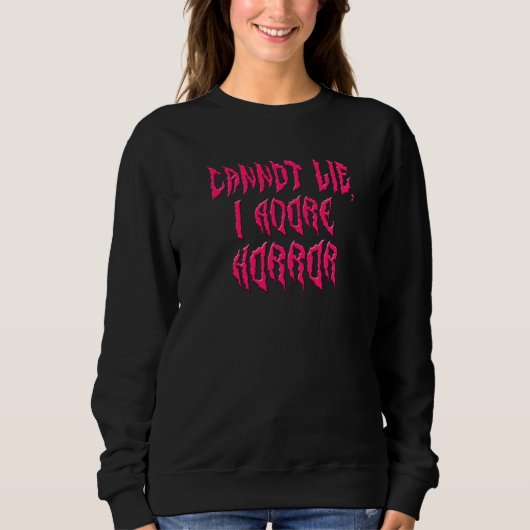 Sweatshirt I Adore Horror (Pink Text) (Devant)