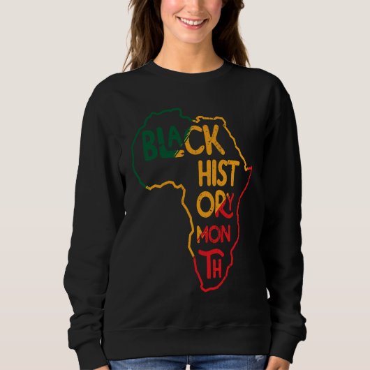 Sweatshirt I Am Black History African American Map (Devant)