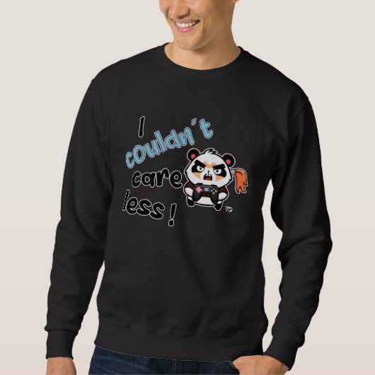 Sweatshirt I Couldn t Care Less Grim  Gamer Statement (Devant)