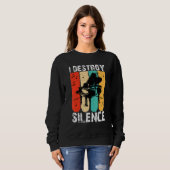 Sweatshirt I Destroy Silence Piano Keyboard Player Keyboardis (Devant entier)
