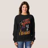 Sweatshirt i don't spook i sparkle Halloween witch,pumpkin,sk (Devant entier)