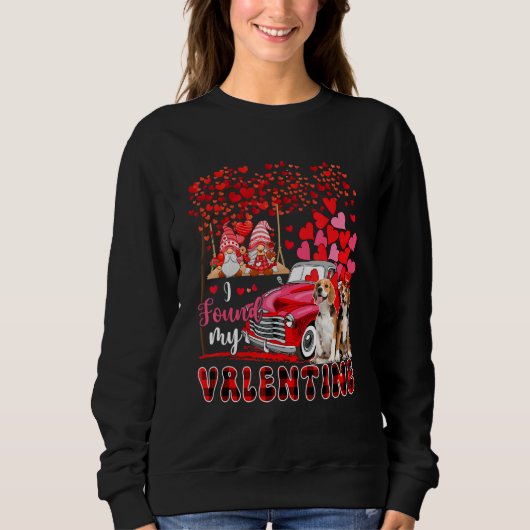 Sweatshirt I Found Valentine Two Cute Beagles Couple Gnomes P (Devant)