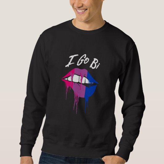 Sweatshirt I Go Bi Bisexual LGBTQ Bi Pride LGBT Sayings Panse (Devant)