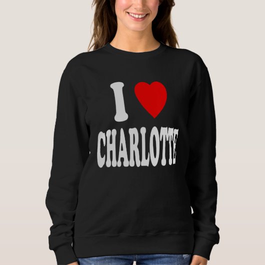 Sweatshirt I Heart (Love) Charlotte Cute Matching Couple Spou (Devant)