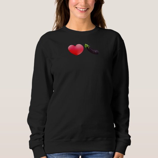Sweatshirt I Heart Love Dick Eggplant Raglan (Devant)