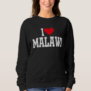 Sweatshirt I Heart Malawi avec le coeur rouge J'aime Malawi