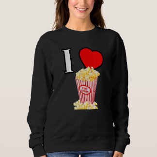 Sweatshirt I heart popcorn J'aime popcorn mot favori sna