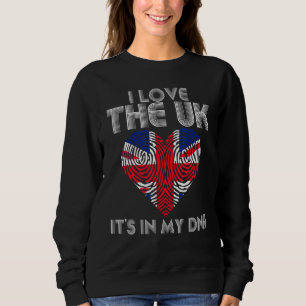 Sweatshirt I Heart Royaume-Uni C'Est Dans Mon Dna Uk Drapeau