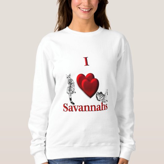Sweatshirt I Heart Savannah Chat (Devant)