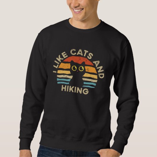 Sweatshirt I Like Cats And Hiking (Devant)