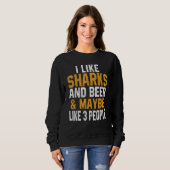Sweatshirt I Like Sharks And Beer   Shark   Scuba Diving Tige (Devant entier)
