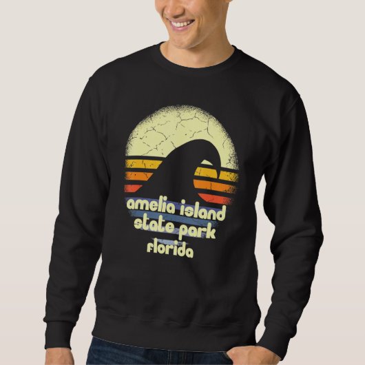 Sweatshirt I Love Amelia Island State Park Florida Ocean Wave (Devant)