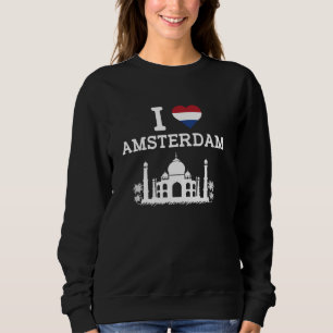Sweatshirt I Love Amsterdam Funny Prank Joke Indian Landmark