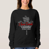 Sweatshirt I Love Canada with Red Maple Leaf Heart Tee (Devant)