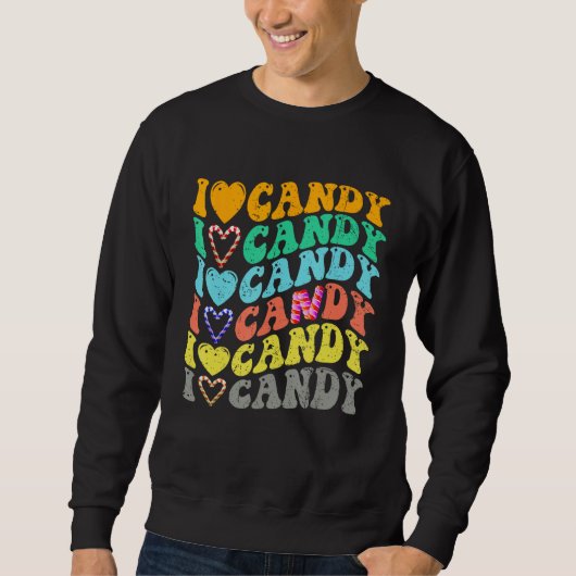 Sweatshirt I love Candy Halloween Party Cute Trick or Treat (Devant)