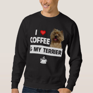Sweatshirt I Love Coffee and My Cairn Terrier Dog Maman Papa 