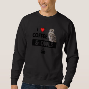 Sweatshirt I Love Coffee and Owls Maman Papa Aime Espresso Gr
