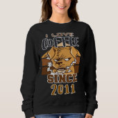 Sweatshirt I love coffee since 2011 (Devant)