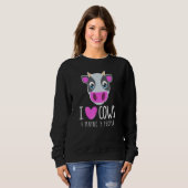Sweatshirt I Love Cows & Maybe 3 People  Cow  Sarcastic Quote (Devant entier)