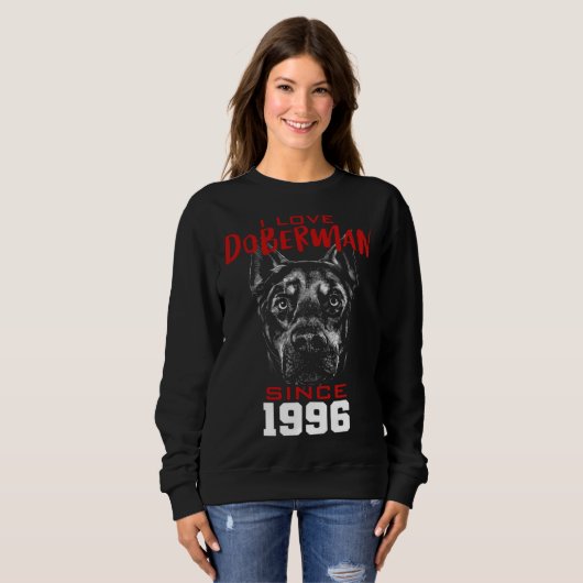 Sweatshirt I love doberman since 1996 (Devant entier)