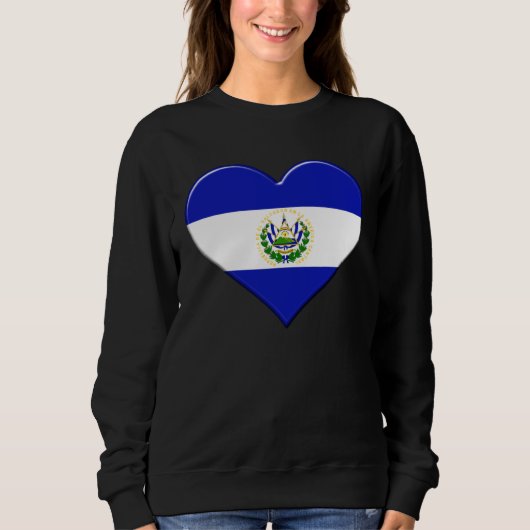 Sweatshirt I love El Salvador National Flag Pride Heart (Devant)