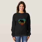 Sweatshirt I Love Elephants Coeur rétro (Devant entier)