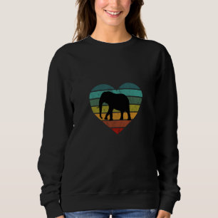 Sweatshirt I Love Elephants Coeur rétro