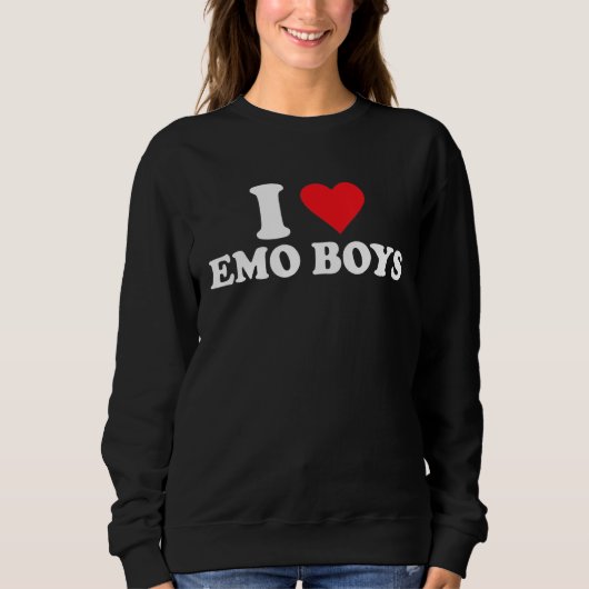 Sweatshirt I Love Emo Boys (Devant)