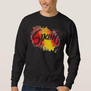 Sweatshirt I Love Espagne Drapeau Illustration Art Barcelone 