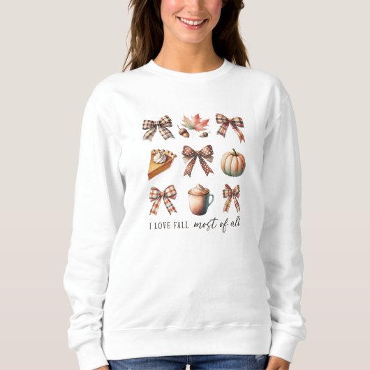 Sweatshirt I Love Fall Most of All, Automne Coquette Femmes (Devant)