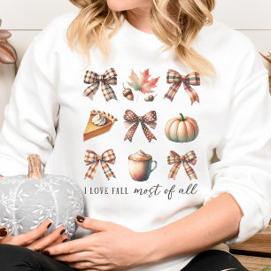 Sweatshirt I Love Fall Most of All, Automne Coquette Femmes