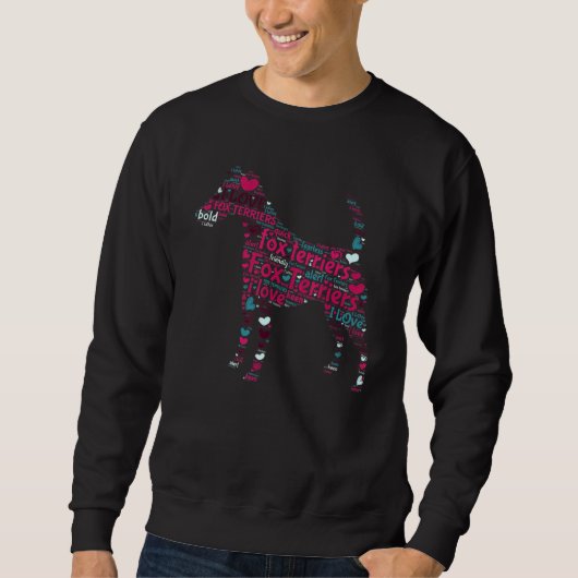 Sweatshirt I Love Fox Terriers Word Cloud A (Devant)