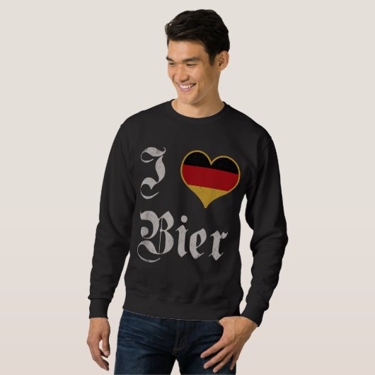 Sweatshirt I Love German Bier Oktoberfest Munich Boisson Bier (Devant entier)