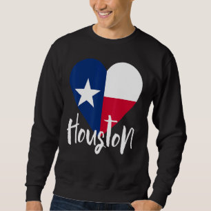 Sweatshirt I Love Houston Texas Tx Drapeau Lonestar Coeur