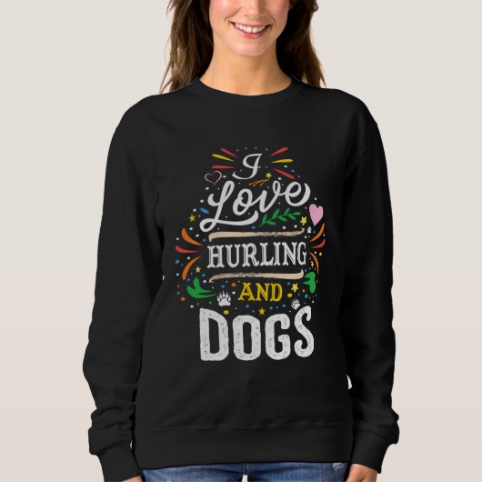 Sweatshirt I Love Hurling And Dogs Christmas (Devant)