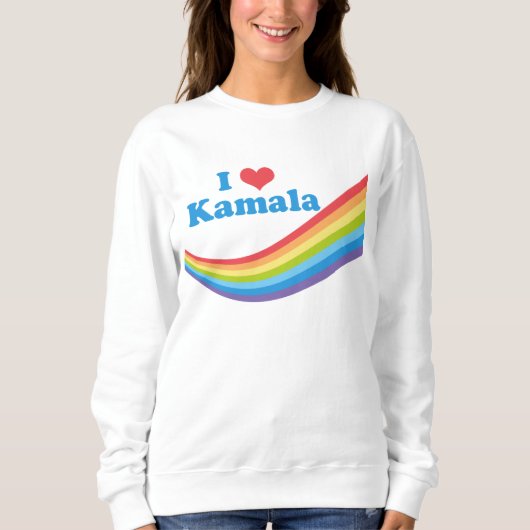 Sweatshirt I Love Kamala Cute Election Rainbow Women (Devant)