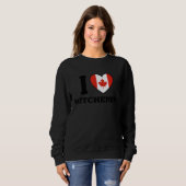 Sweatshirt I Love Kitchener Canada Heart Flag (Devant entier)