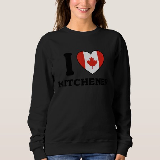 Sweatshirt I Love Kitchener Canada Heart Flag (Devant)