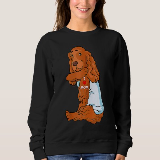 Sweatshirt I Love Maman Tattoo English Cocker Spaniel Mother' (Devant)