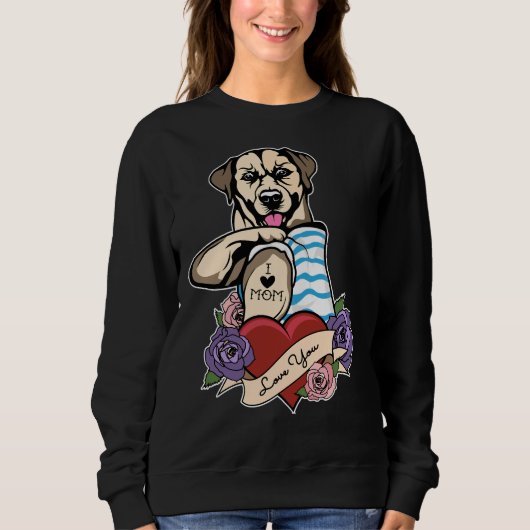 Sweatshirt I Love Maman Tattoo I Labrador Retriever Maman (Devant)