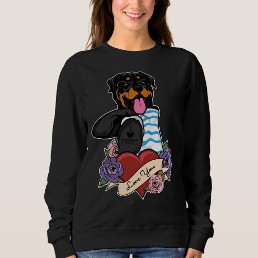 Sweatshirt I Love Maman Tattoo I Rottweiler Maman (Devant)