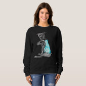 Sweatshirt I Love Maman Tattoo Pitbull Amoureux des chiens Fe (Devant entier)