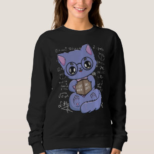 Sweatshirt I Love Math And Cats Black Cat Feline Mathématique