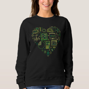 Sweatshirt I Love Mathématiques Mathématiques Math Coeur