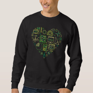 Sweatshirt I Love Mathématiques Mathématiques Math Coeur