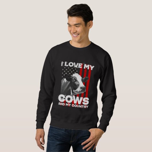 Sweatshirt I love my cows dairy farmer farming     (Devant entier)