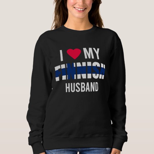 Sweatshirt I Love My Finnish Husband Valentines Day (Devant)